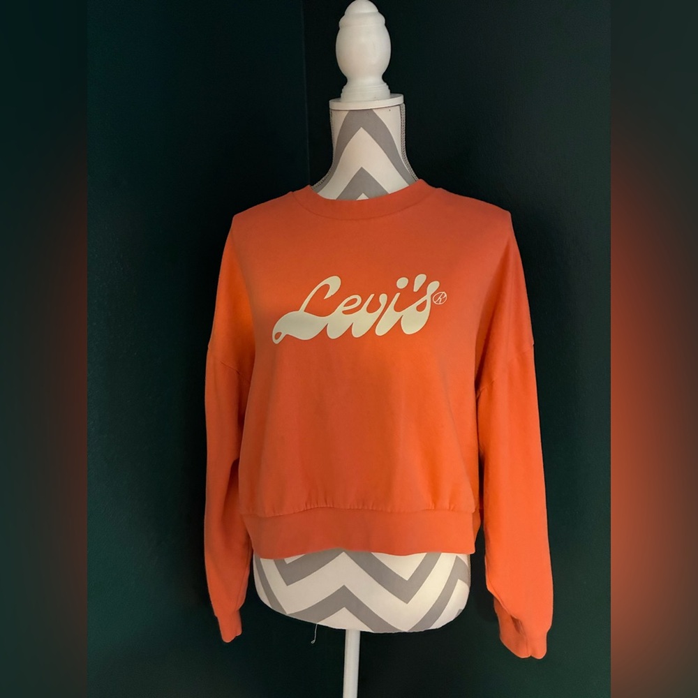 Levi's Vibrant Orange Cropped Crewneck